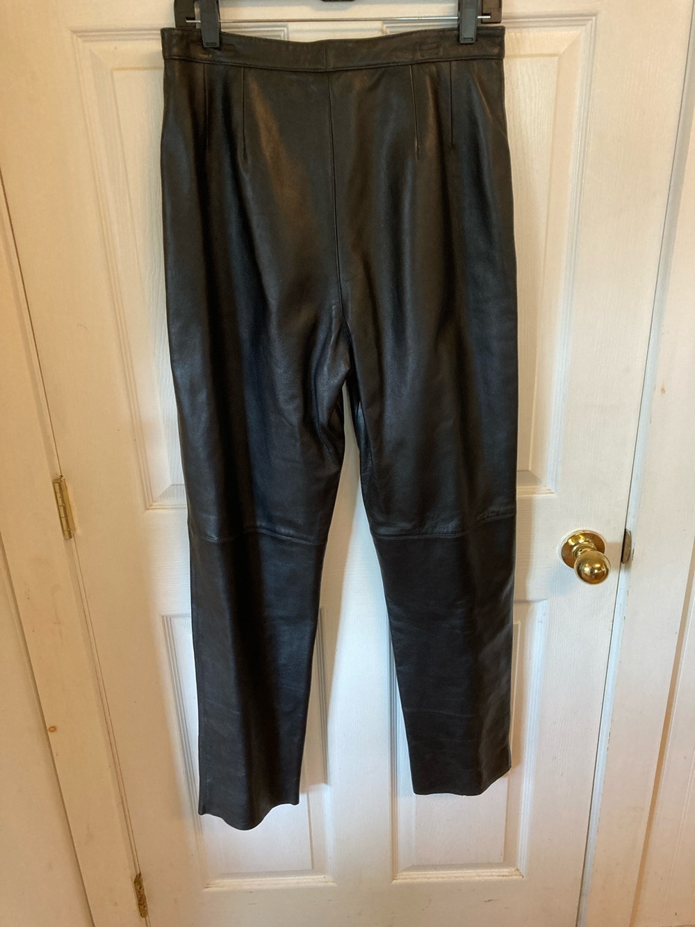 SNY Black Straight-Leg 100% Leather Pants - Picture 5 of 9